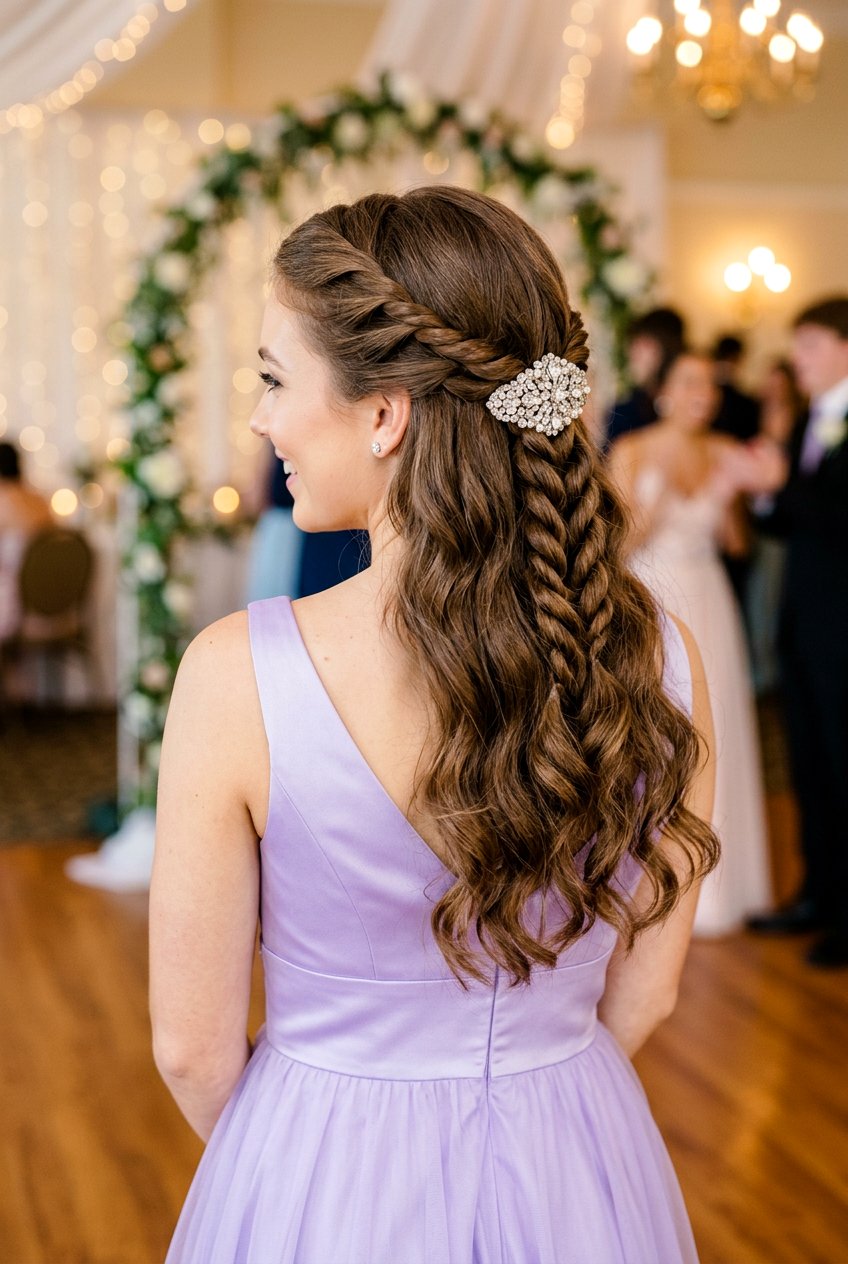 Twisted Half Up Homecoming Hair - 20 homecoming hairstyle for teenage girls - 20 homecoming hairstyle for teenage girls