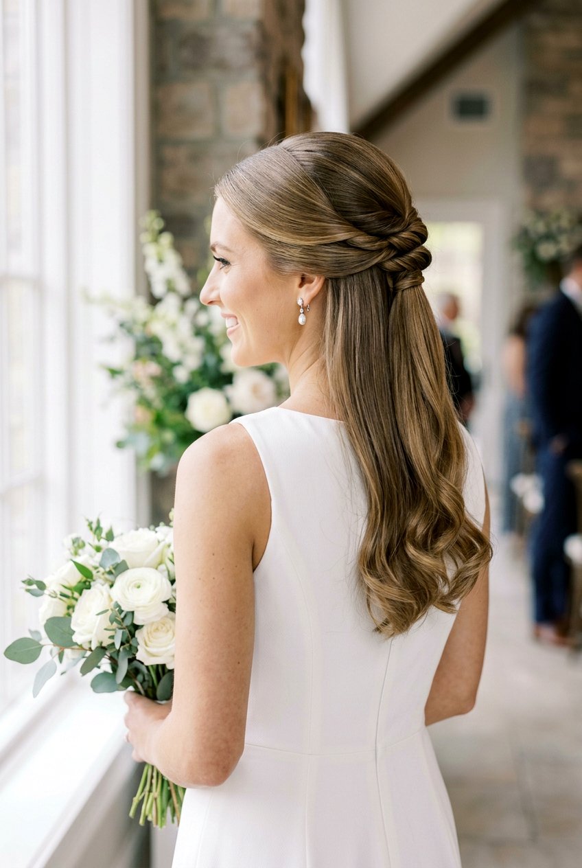 Twisted Half Up Wedding Hair For Straight Hair - 20 twisted half up wedding hairstyle - 20 twisted half up wedding hairstyle