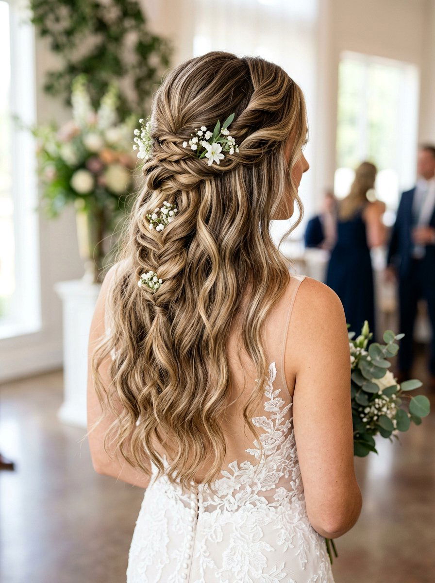 Twisted Half Up Wedding Hair Long Thick - 20 wedding hairstyles for long thick hair - 20 wedding hairstyles for long thick hair