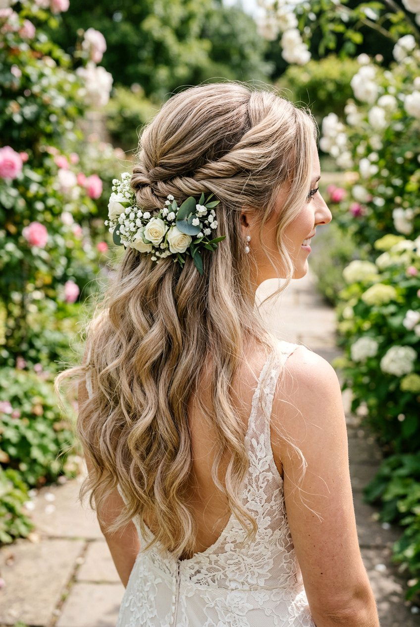 Twisted Half Up Wedding Hair - 20 wedding season hairstyles - 20 wedding season hairstyles