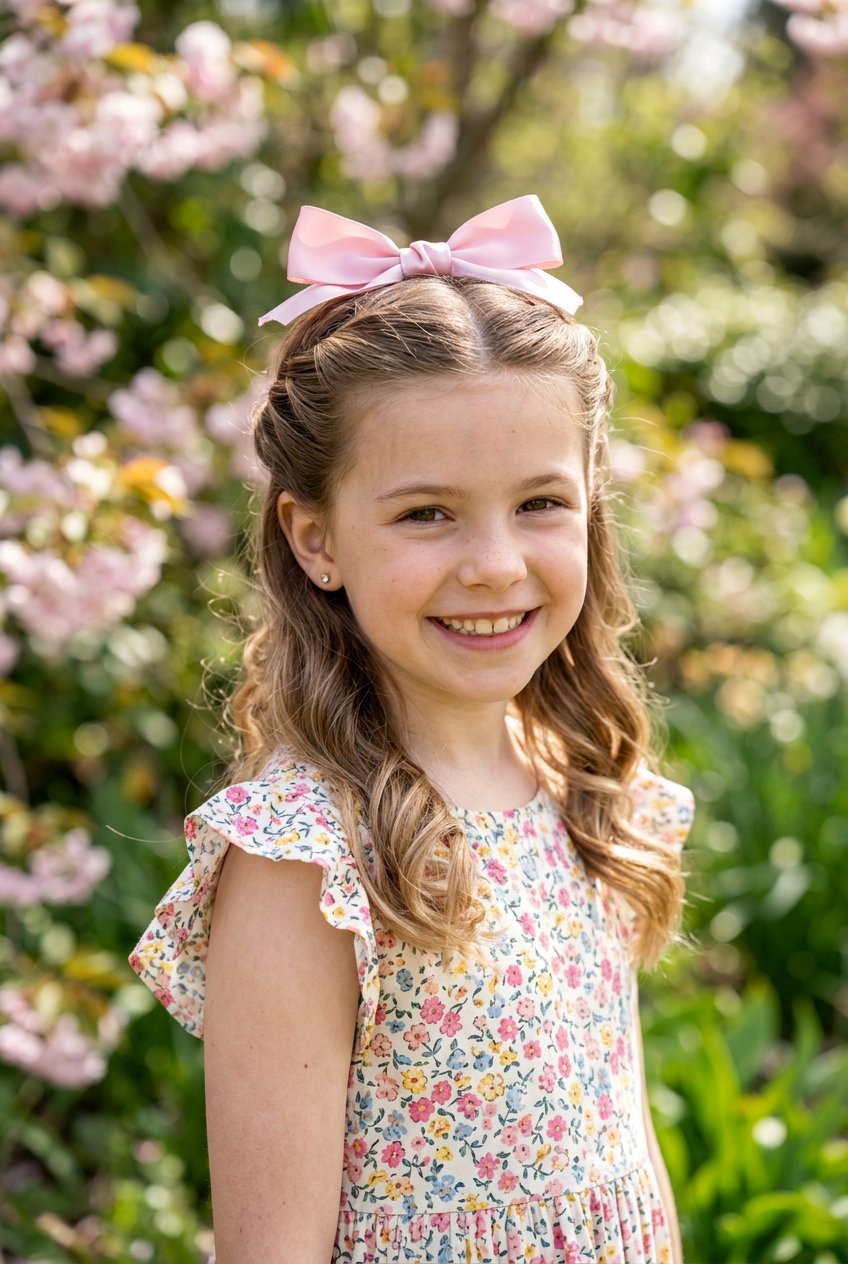 Twisted Half Up With Bow - 20 bow hairstyle for little girls - 20 bow hairstyle for little girls
