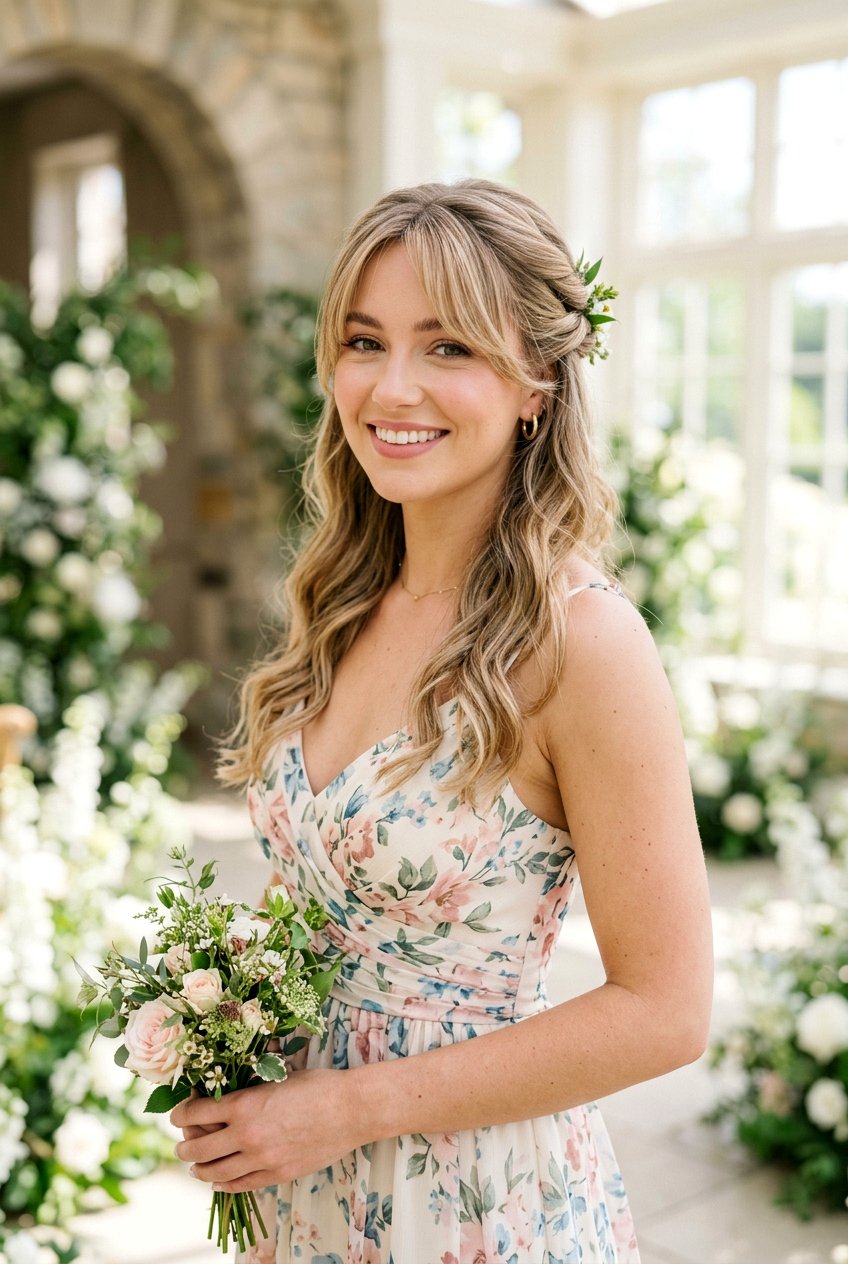 Twisted Half Up With Face Framing Bangs - 20 prom hairstyle with twisted half up - 20 prom hairstyle with twisted half up