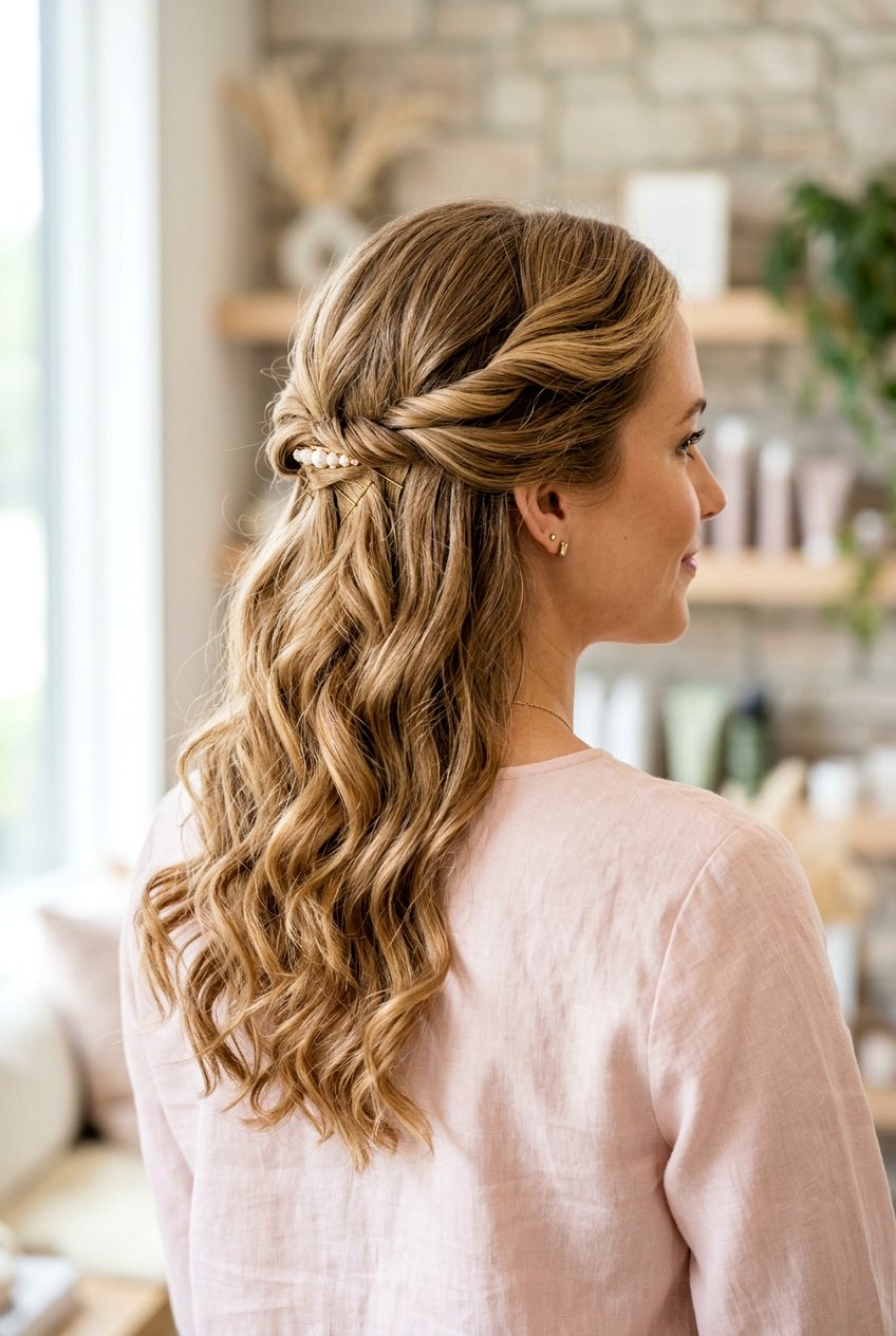 Twisted Half Updo - 20 sweet 16 hairstyles - 20 sweet 16 hairstyles