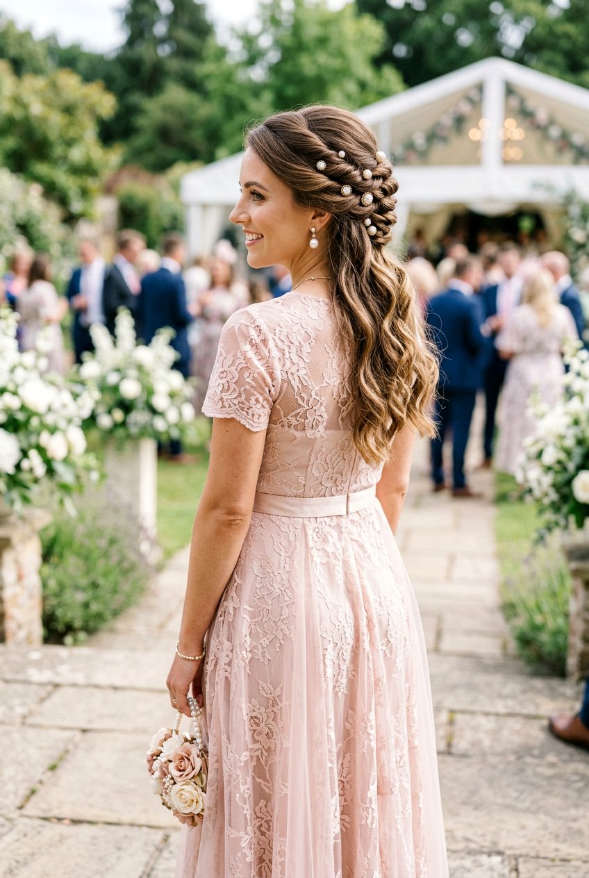 Twisted Half Updo Mother Of The Bride Medium Hair - 20 mother of the bride medium hairstyles - 20 mother of the bride medium hairstyles