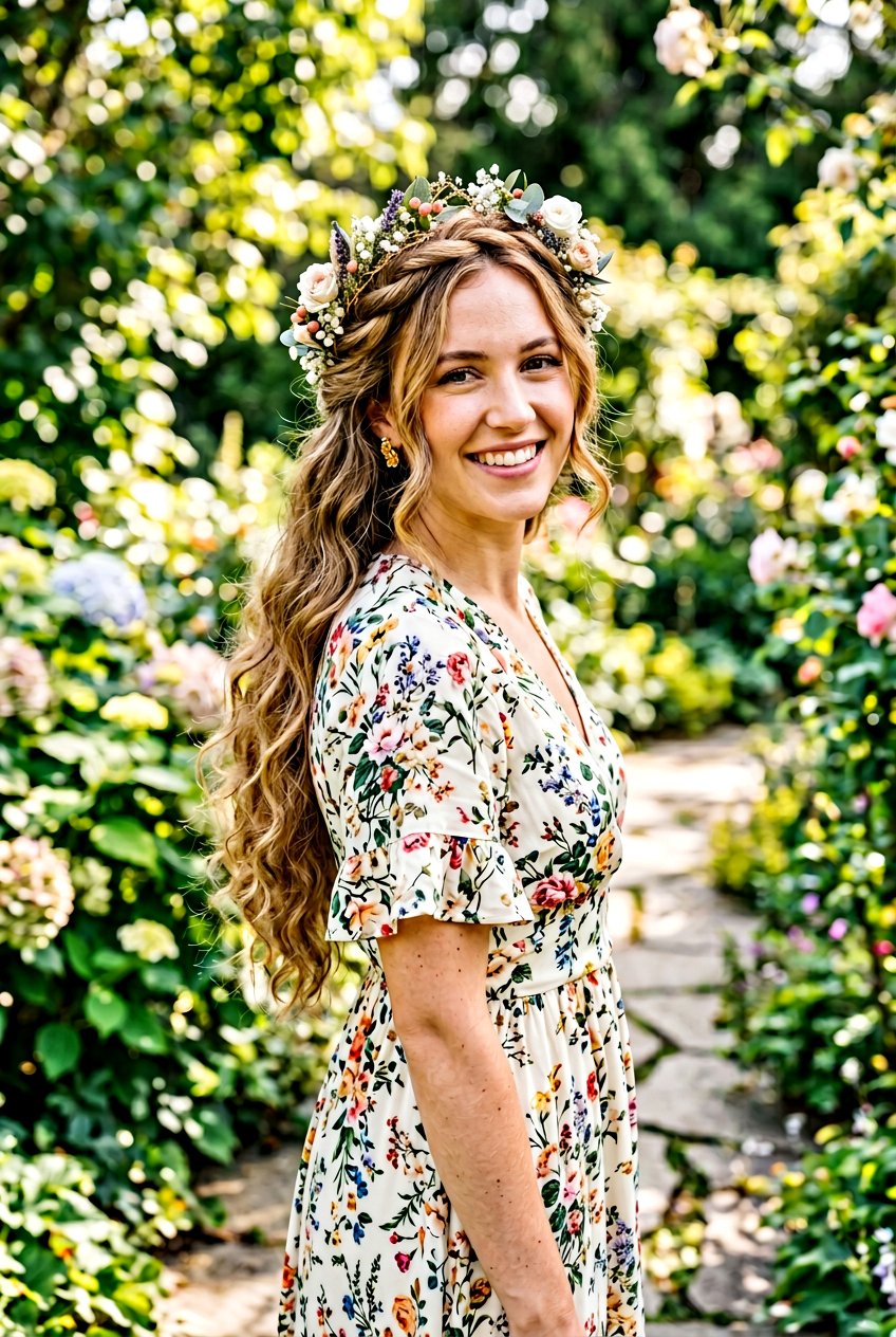 Twisted Halo Crown - 20 road trip hairstyle for long layers - 20 road trip hairstyle for long layers