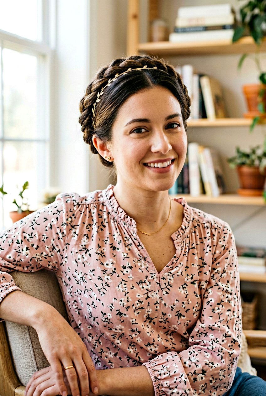 Twisted Halo Roll - 20 travel hairstyle for shoulder length hair - 20 travel hairstyle for shoulder length hair