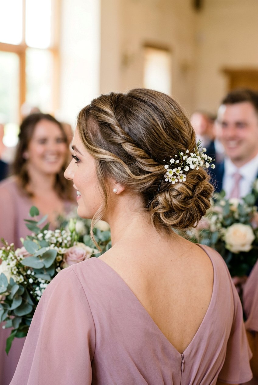 Twisted Halo Updo - 20 bridesmaid updo hairstyles - 20 bridesmaid updo hairstyles