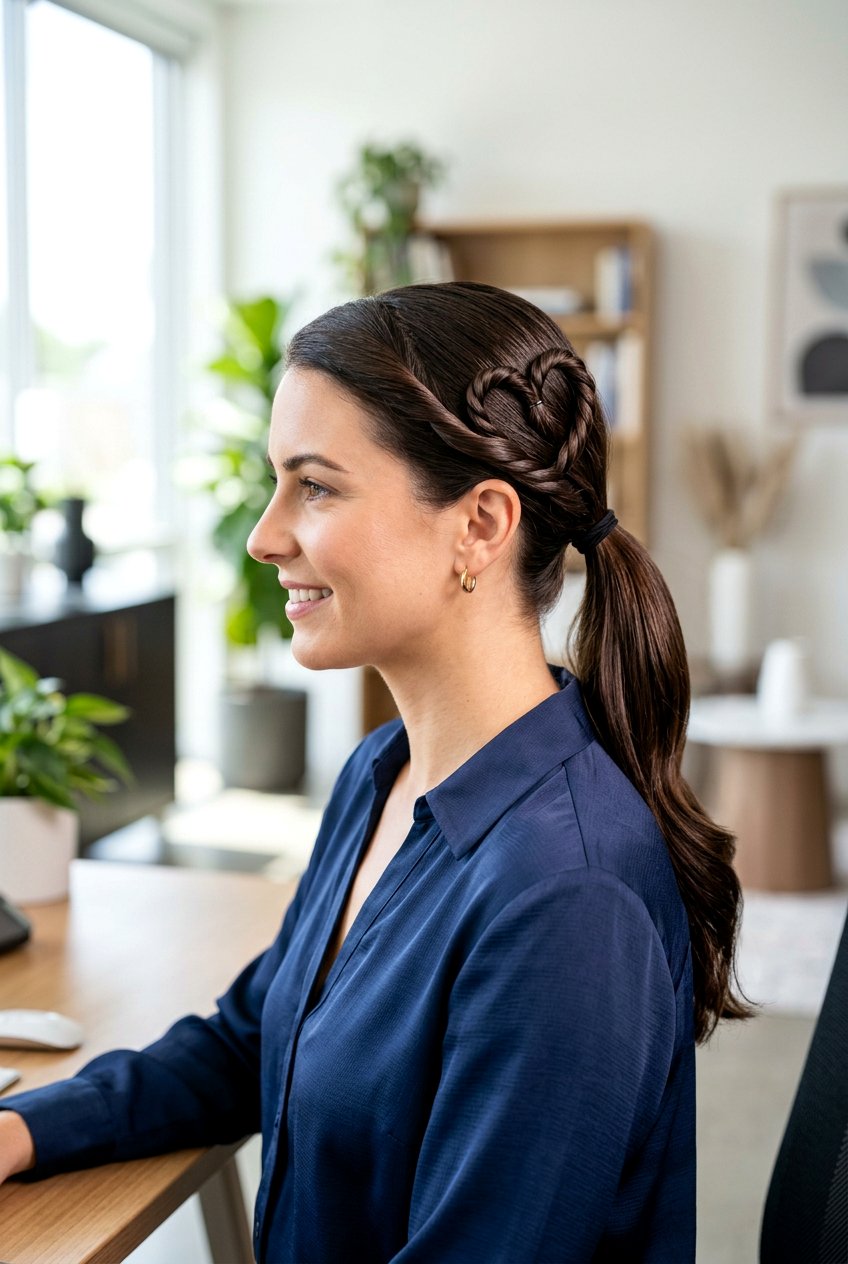 Twisted Heart Ponytail - 20 heart ponytail hairstyle - 20 heart ponytail hairstyle