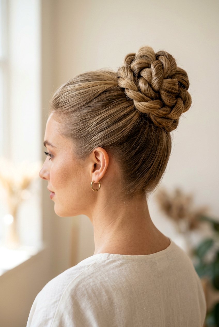 Twisted High Bun - 20 high bun hairstyles - 20 high bun hairstyles