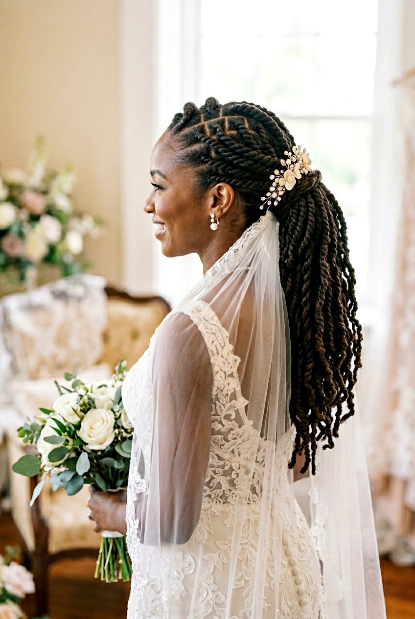 Twisted Loc Bridal Ponytail - 20 bridal loc ponytail hairstyle - 20 bridal loc ponytail hairstyle