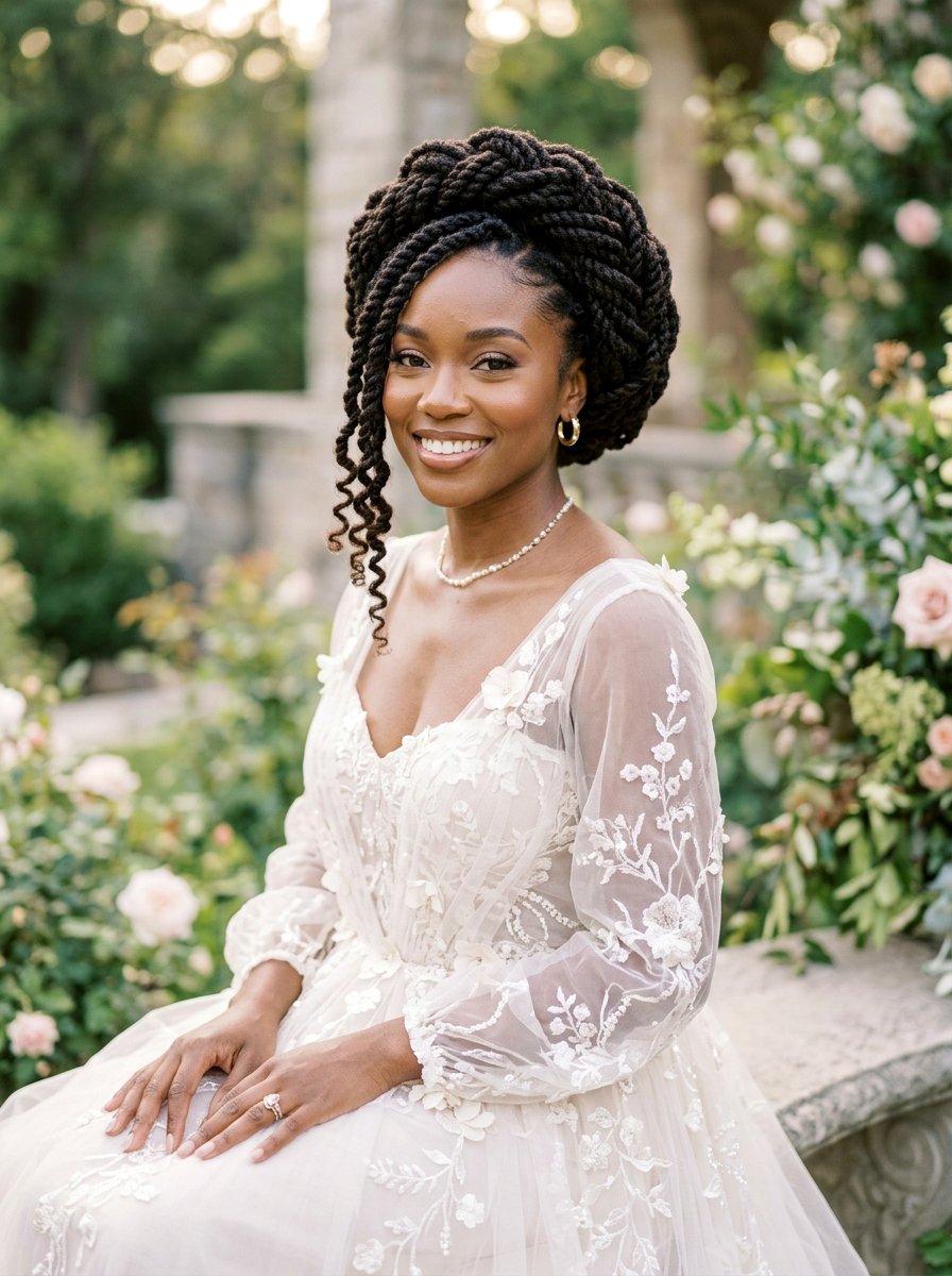 Twisted Loc Halo - 20 prom loc styles for women - 20 prom loc styles for women