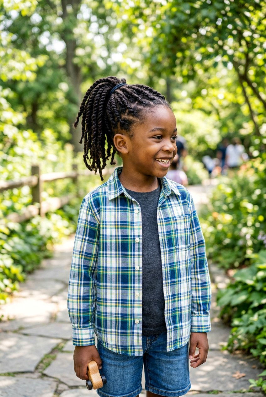 Twisted Loc Ponytail - 20 little boys loc ponytail styles - 20 little boys loc ponytail styles