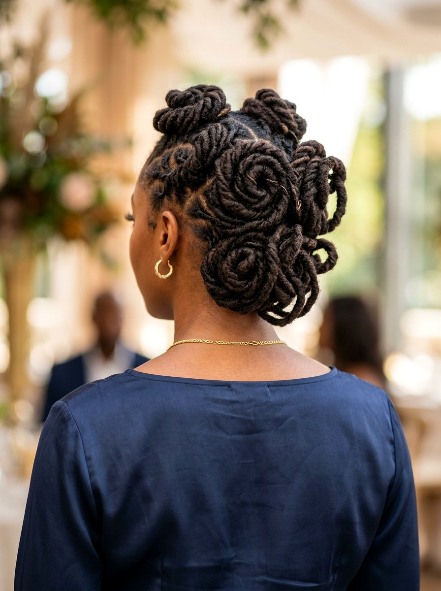 Twisted Loc Updo - 20 prom hairstyles for locs - 20 prom hairstyles for locs