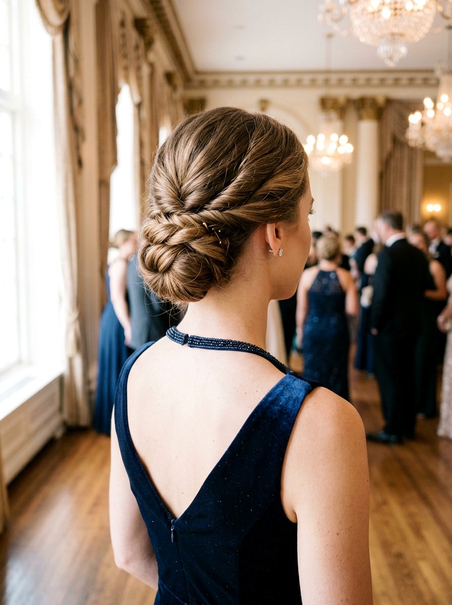 Twisted Low Bun - 20 easy hairstyle for thick wavy hair - 20 easy hairstyle for thick wavy hair