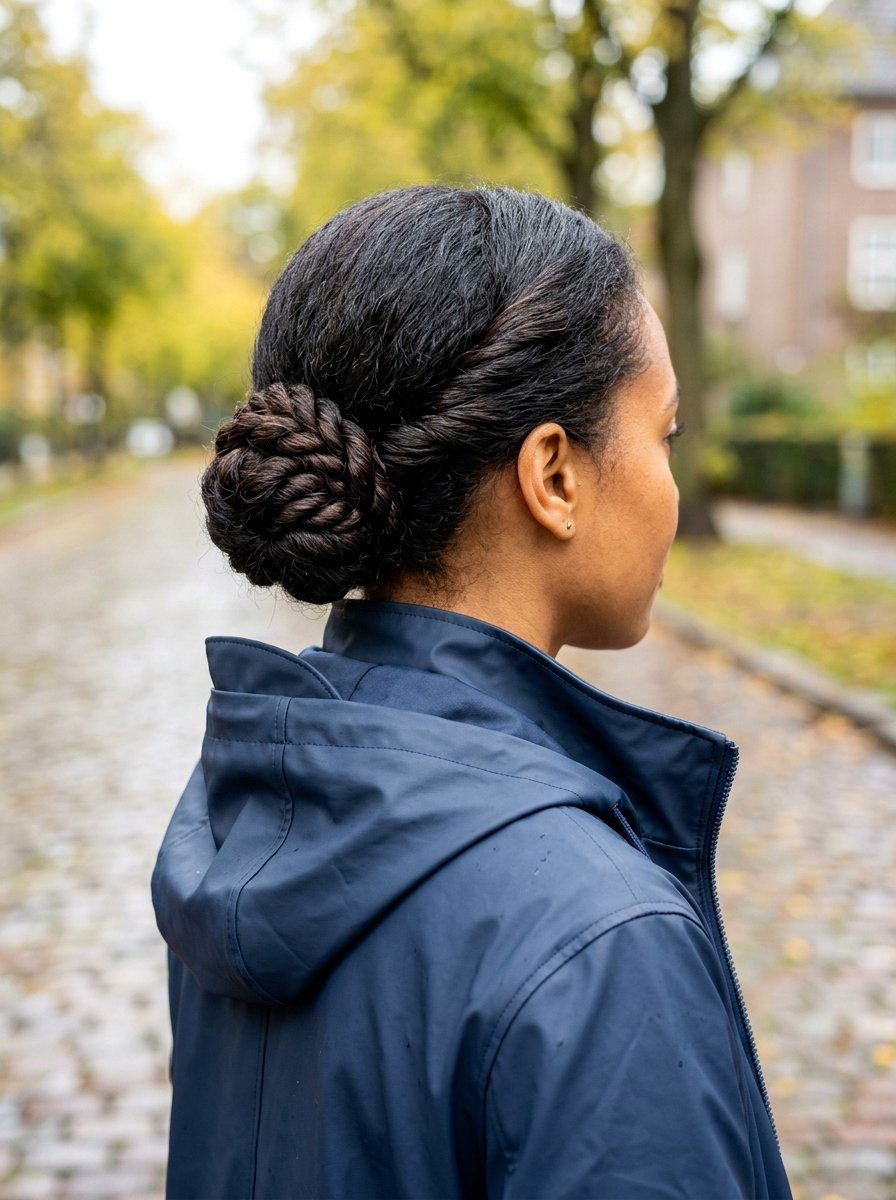 Twisted Low Bun - 20 rainy day bun hairstyle - 20 rainy day bun hairstyle
