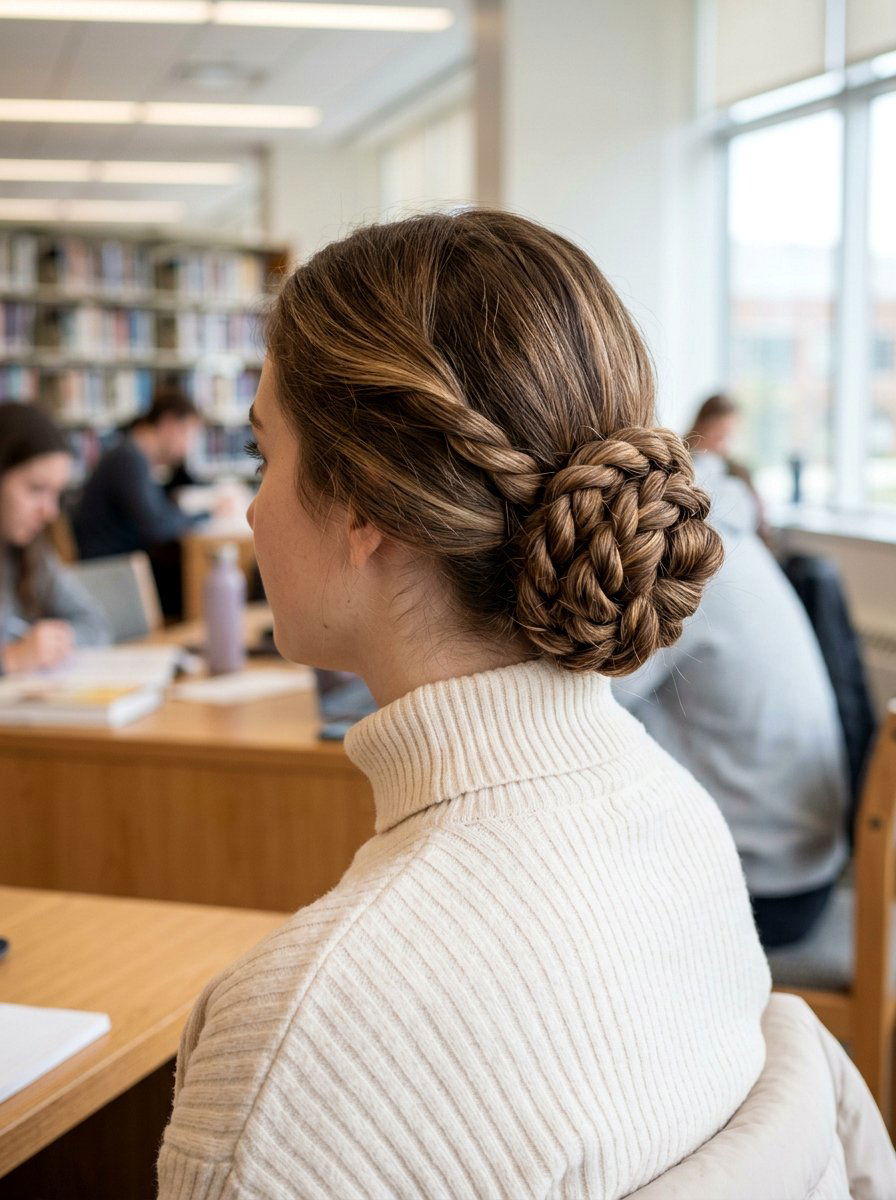 Twisted Low Bun For College - 20 college girls low bun for class - 20 college girls low bun for class
