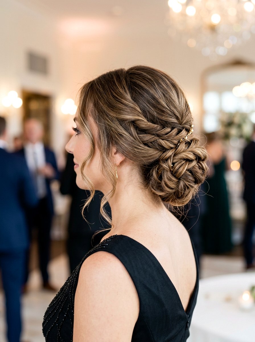 Twisted Low Bun For Layered Hair - 20 easy hairstyle for shoulder length layers - 20 easy hairstyle for shoulder length layers