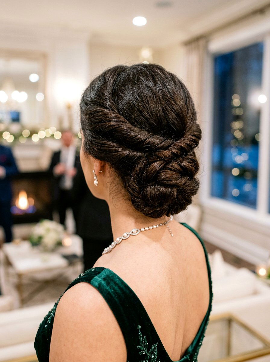 Twisted Low Bun For Thick Hair - 20 simple hairstyle for thick long hair - 20 simple hairstyle for thick long hair