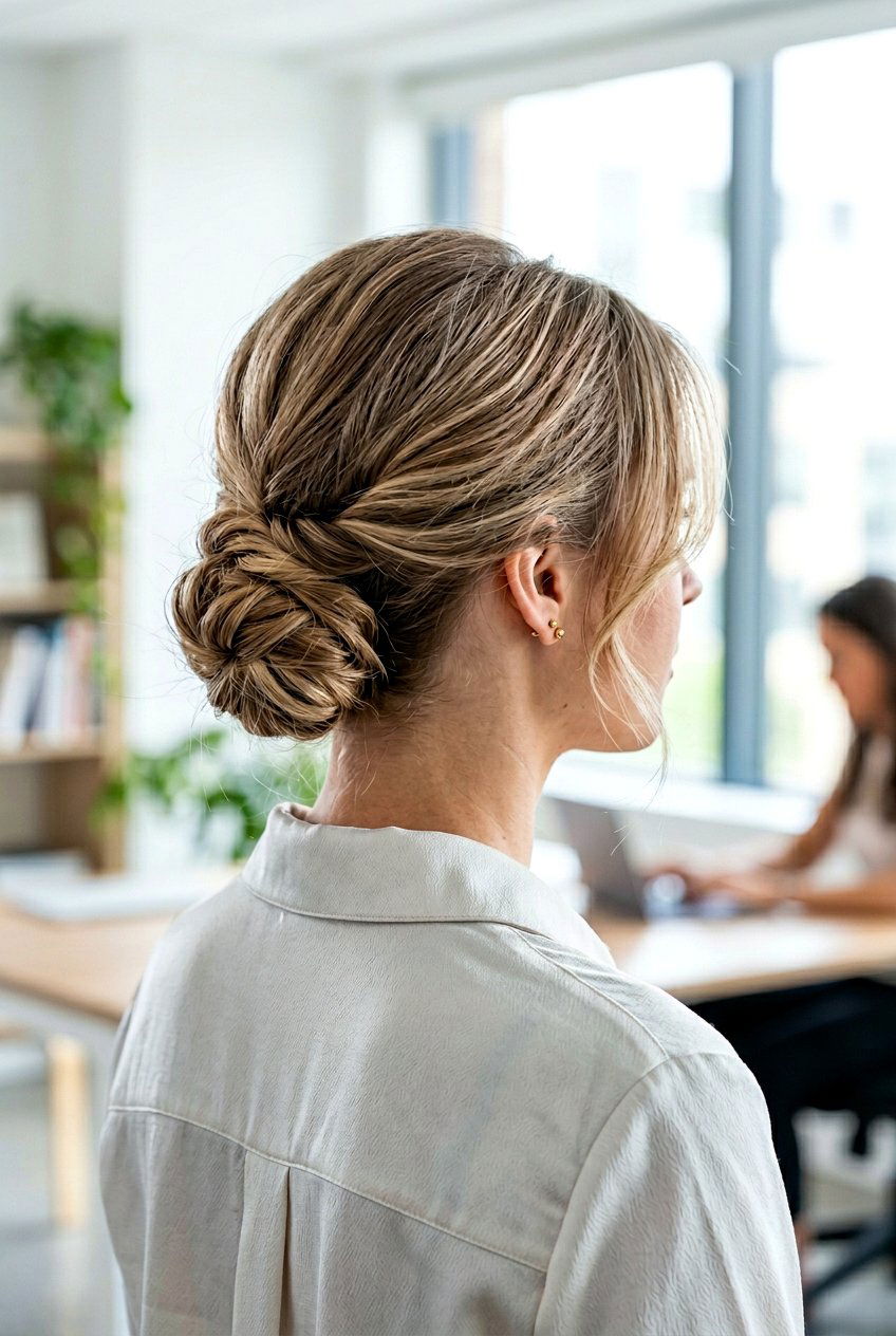 Twisted Low Bun For Thin Hair - 20 twisted low bun hairstyle - 20 twisted low bun hairstyle