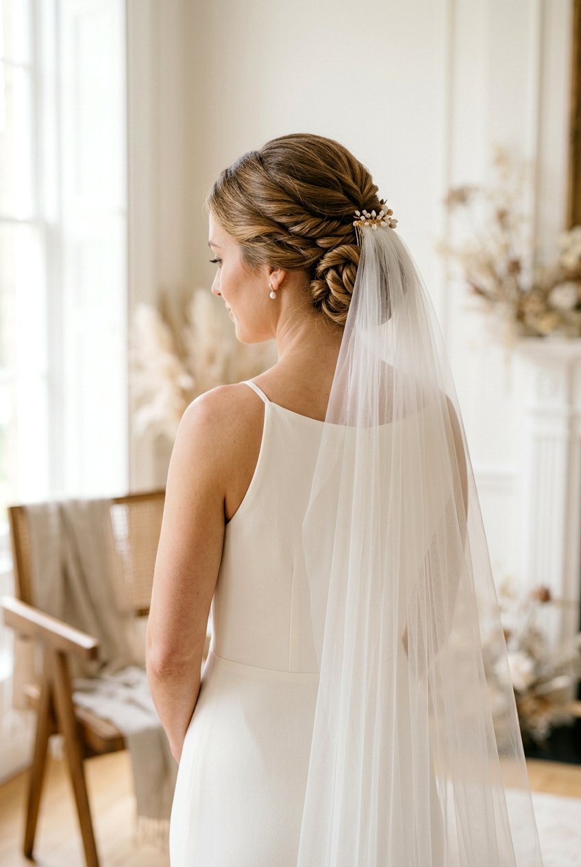 Twisted Low Bun For Wedding Veil - 20 classic bridal bun for veil - 20 classic bridal bun for veil