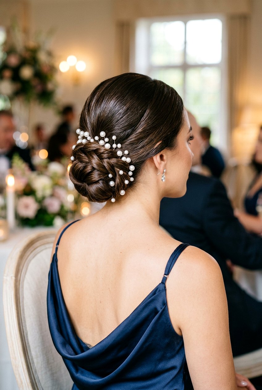 Twisted Low Bun With Hair Accessories - 20 twisted low bun hairstyle - 20 twisted low bun hairstyle