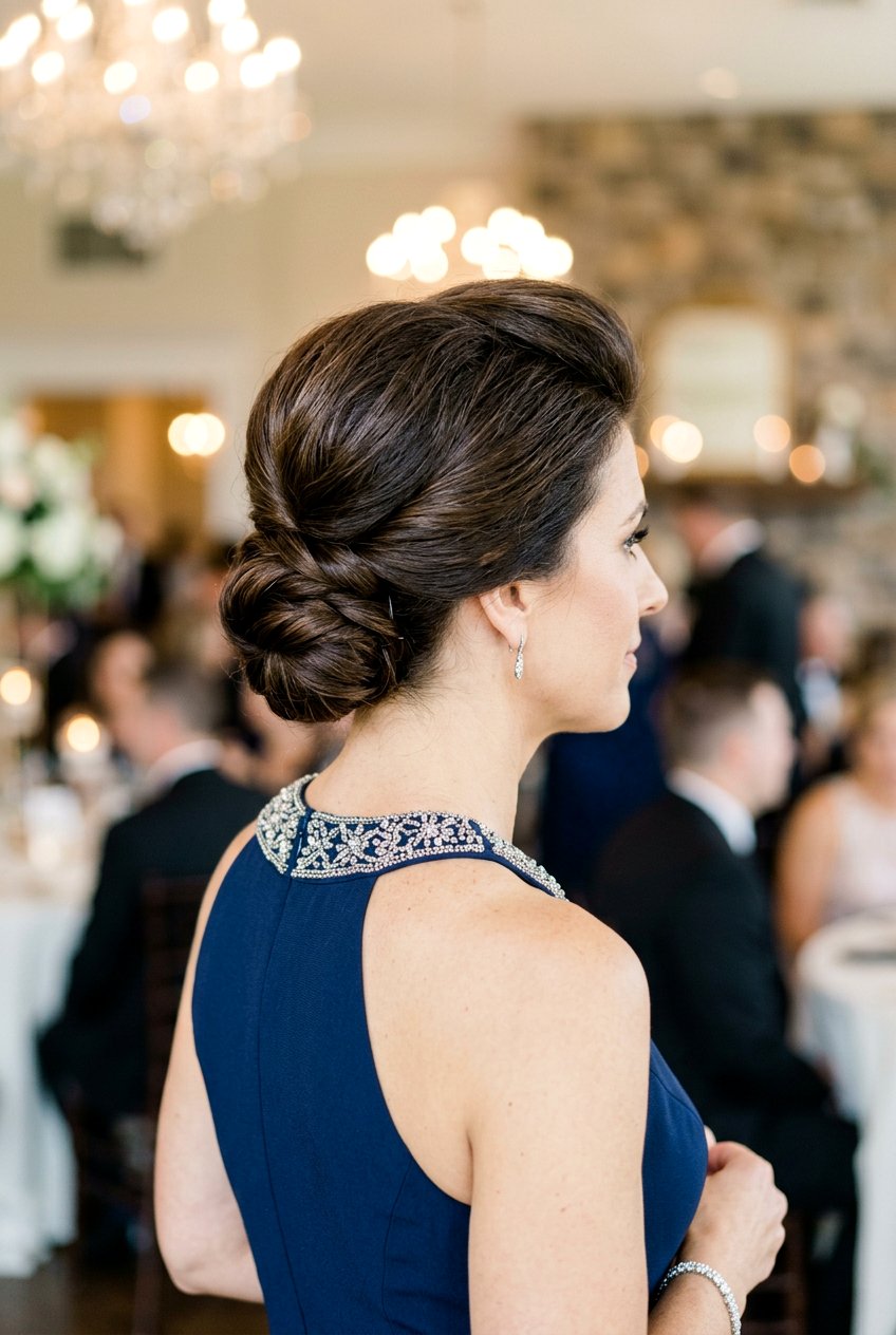 Twisted Low Bun With Volume At Crown - 20 twisted low bun hairstyle - 20 twisted low bun hairstyle