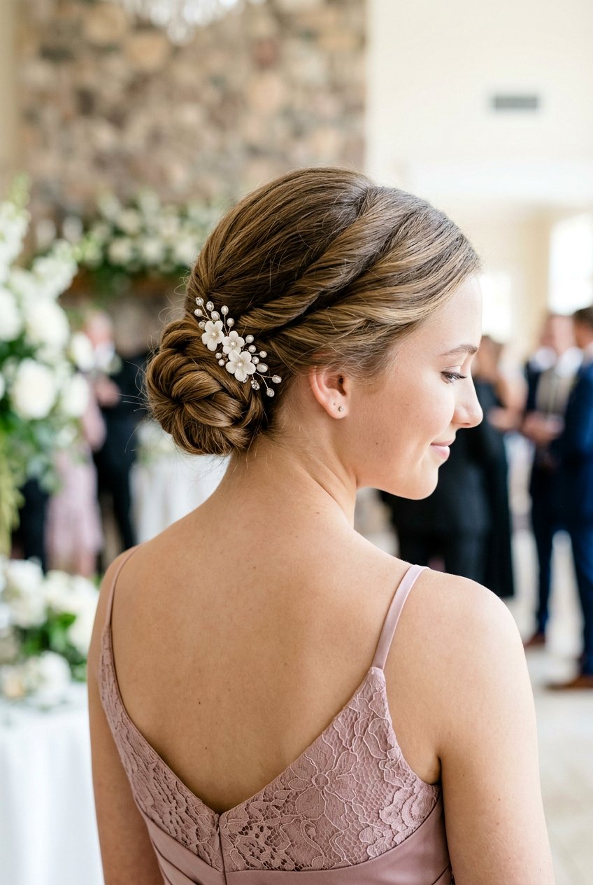 Twisted Low Chignon - 20 birthday hairstyle for teenage girls - 20 birthday hairstyle for teenage girls