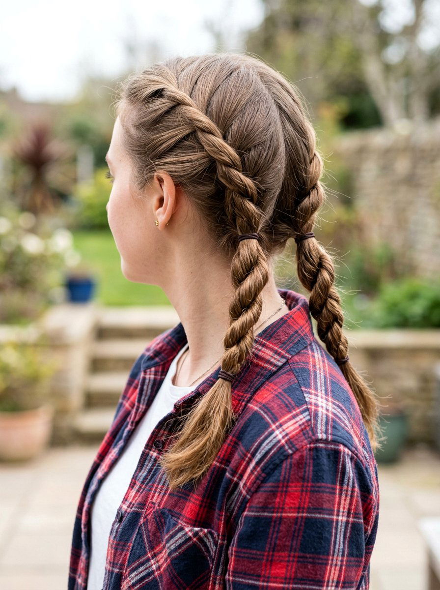 Twisted Low Pigtails - 20 lazy heatless hairstyles for mornings - 20 lazy heatless hairstyles for mornings