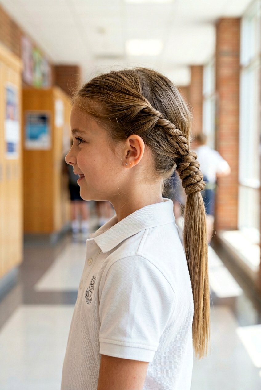 Twisted Low Ponytail - 20 little girls hairstyle ideas for school - 20 little girls hairstyle ideas for school