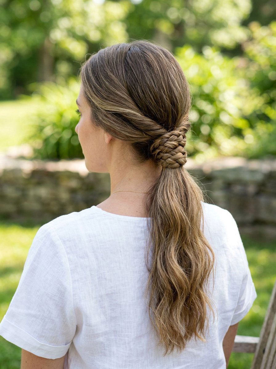 Twisted Low Ponytail - 20 office hairstyle for mature women over 50 - 20 office hairstyle for mature women over 50