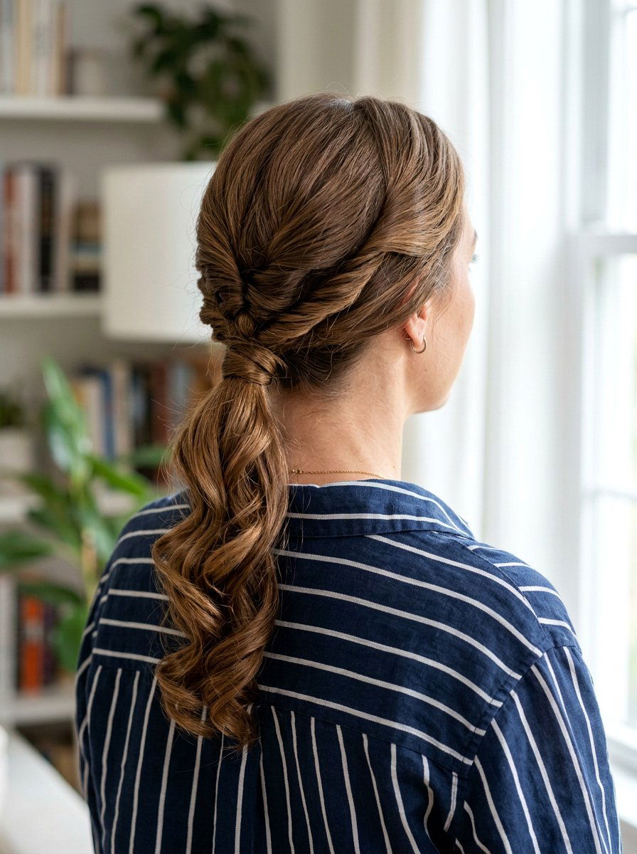 Twisted Low Ponytail - 20 soft glam hairstyle for graduation - 20 soft glam hairstyle for graduation