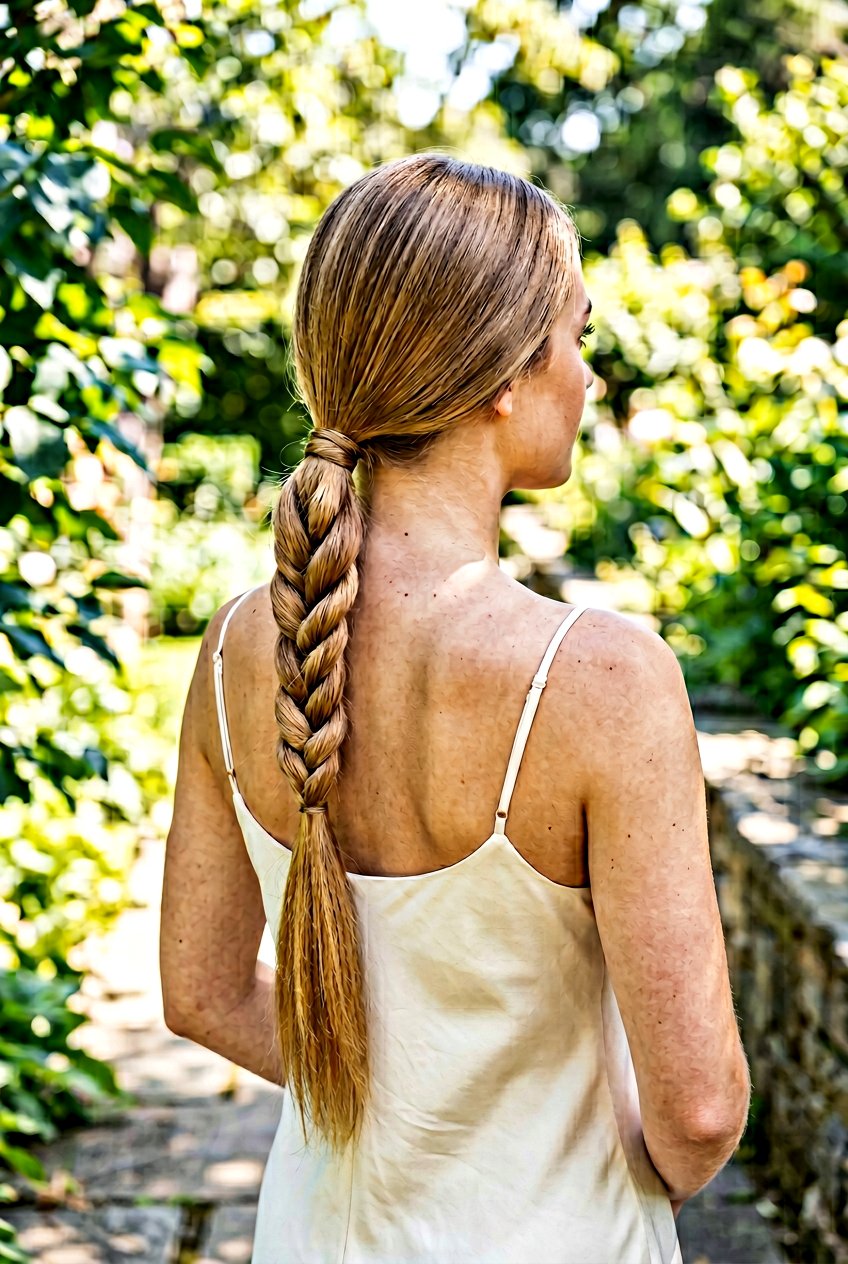 Twisted Low Ponytail - 20 prom hairstyle for long thick straight hair - 20 prom hairstyle for long thick straight hair