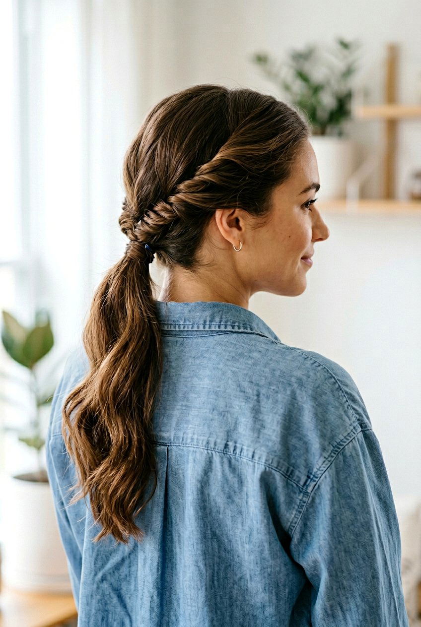 Twisted Low Ponytail For Moms - 20 moms hairstyle ideas for busy mornings - 20 moms hairstyle ideas for busy mornings