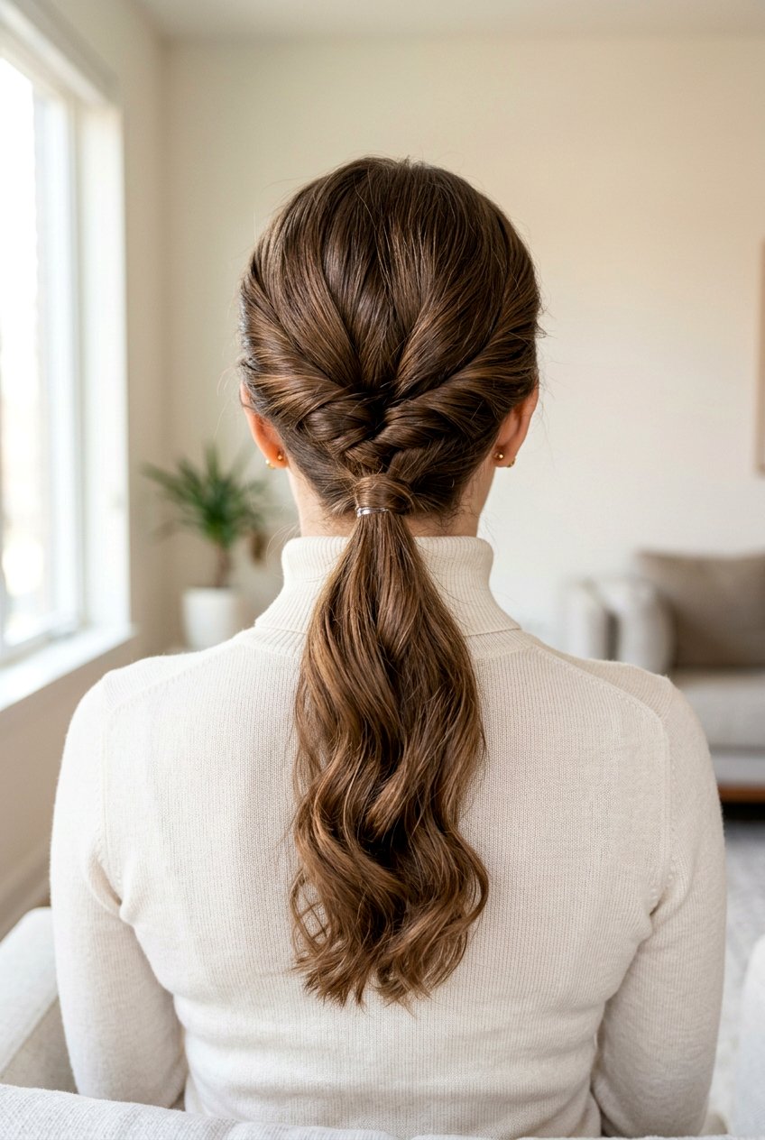 Twisted Low Ponytail Hairstyle - 20 mom easy work ponytail hairstyle - 20 mom easy work ponytail hairstyle