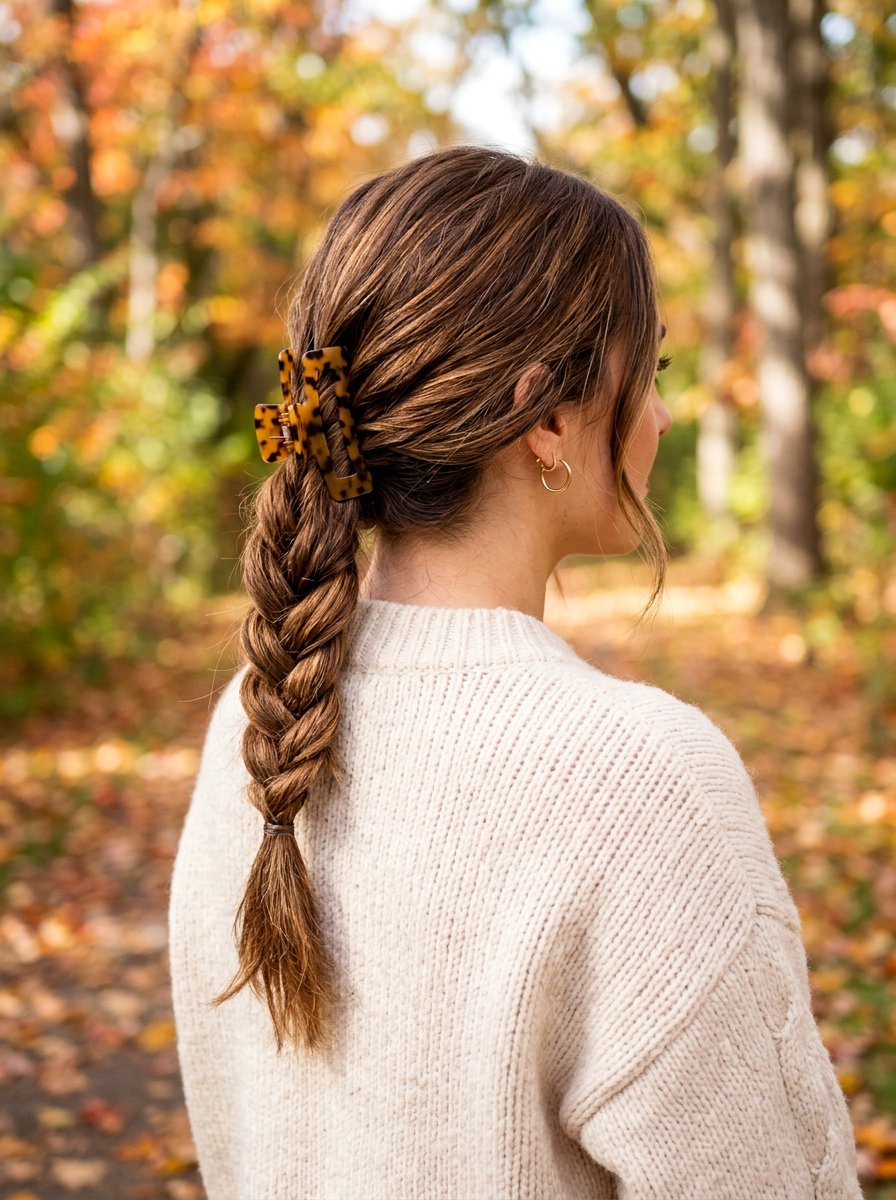 Twisted Low Ponytail With Claw Clip - 20 college girls easy claw clip hairstyle