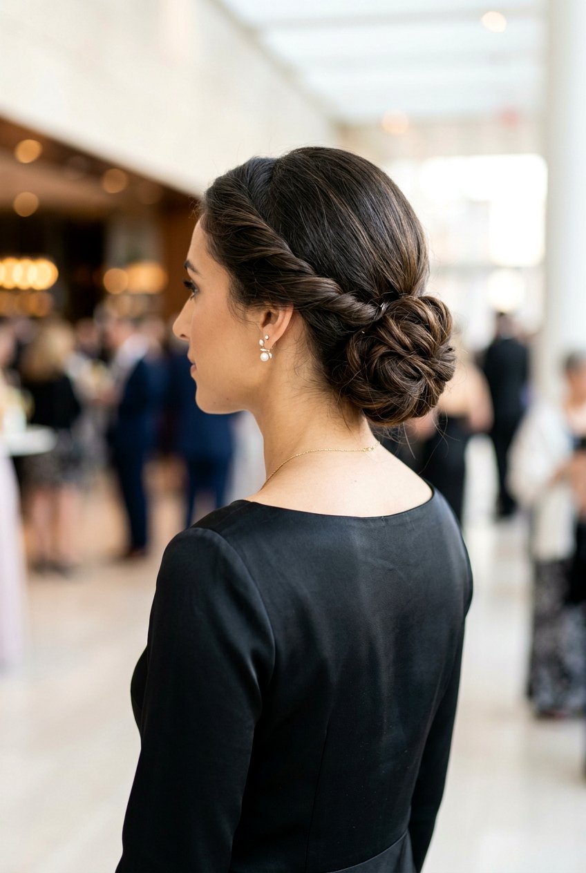 Twisted Low Textured Bun - 20 textured updo hairstyles - 20 textured updo hairstyles