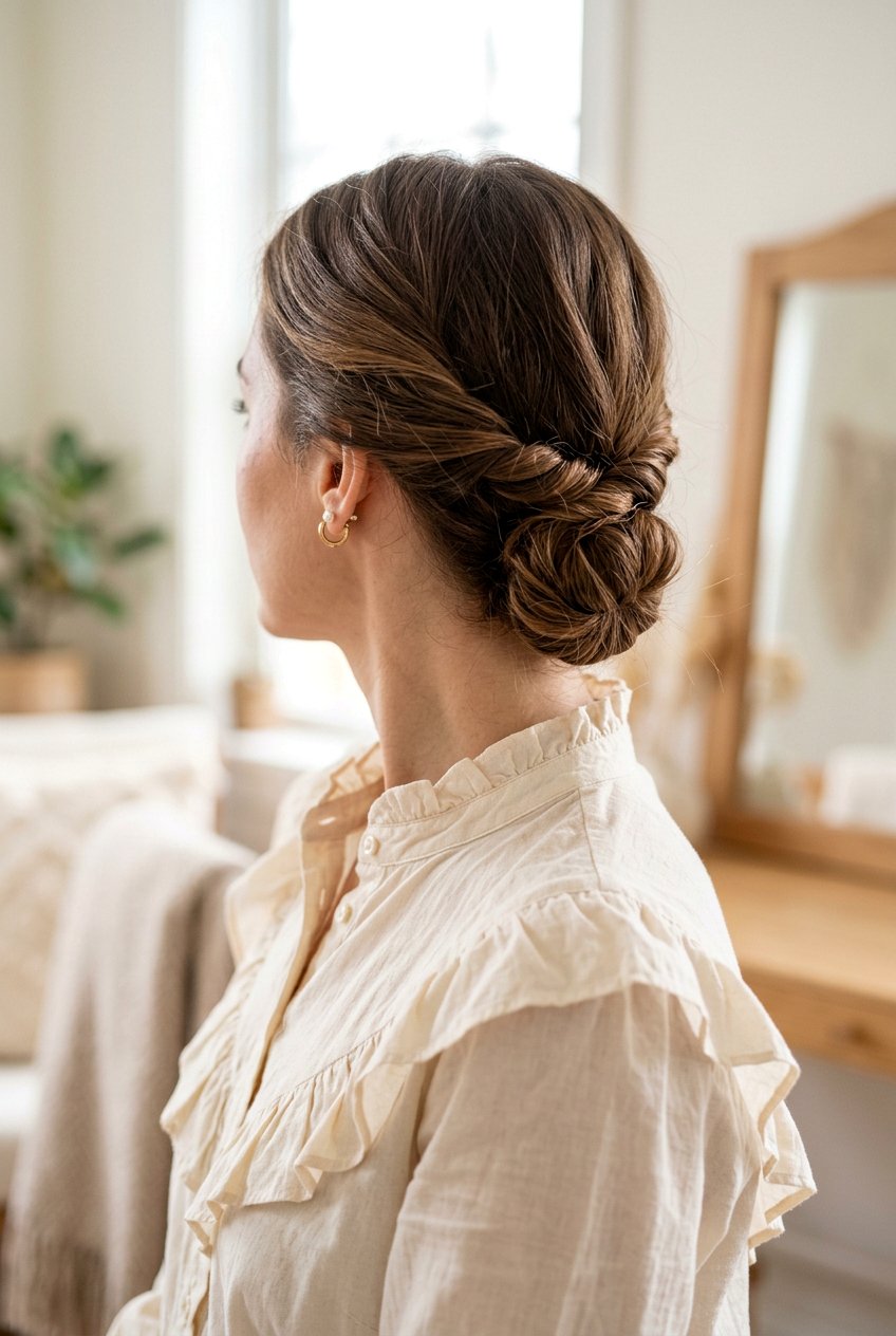 Twisted Low Updo - 20 best office hairstyle ideas - 20 best office hairstyle ideas