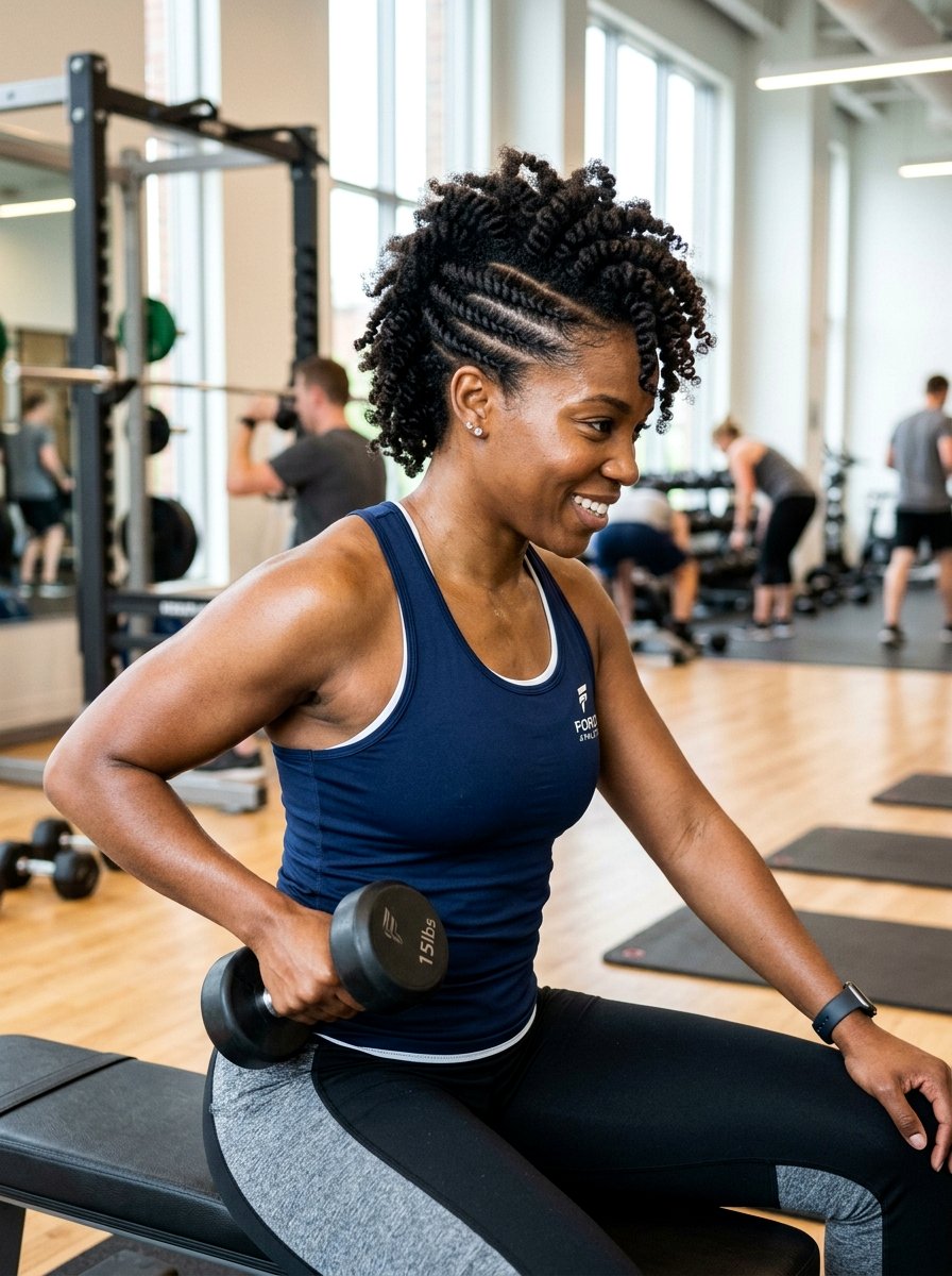 Twisted Mohawk Natural Hair Gym Look - 20 gym hairstyle for natural hair women - 20 gym hairstyle for natural hair women