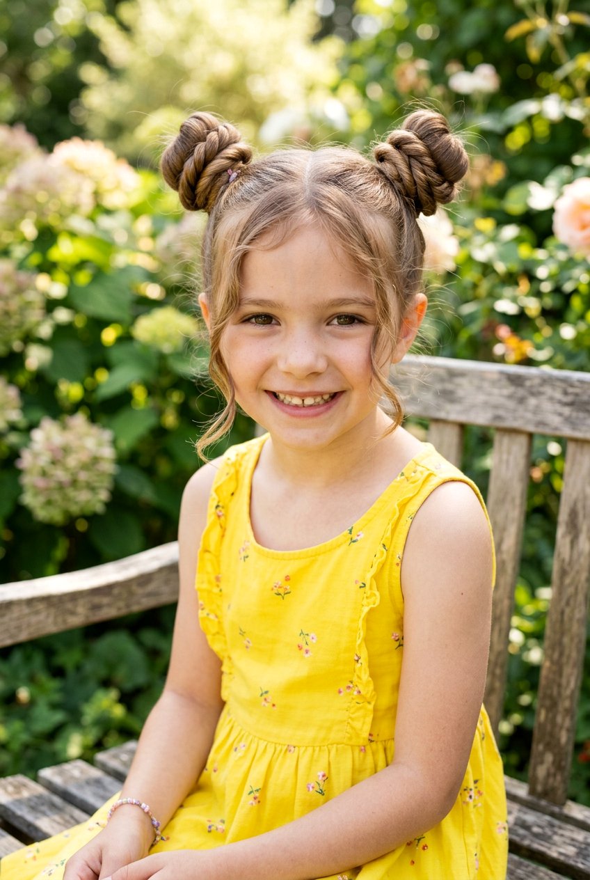 Twisted Pigtail Buns - 20 kindergarten picture day hairstyle - 20 kindergarten picture day hairstyle