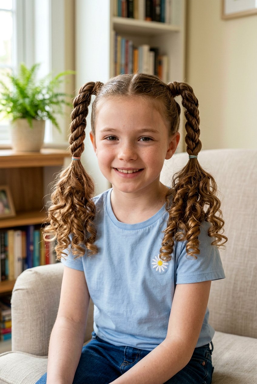 Twisted Pigtail Curls For Girls - 20 pigtail curls for girls - 20 pigtail curls for girls