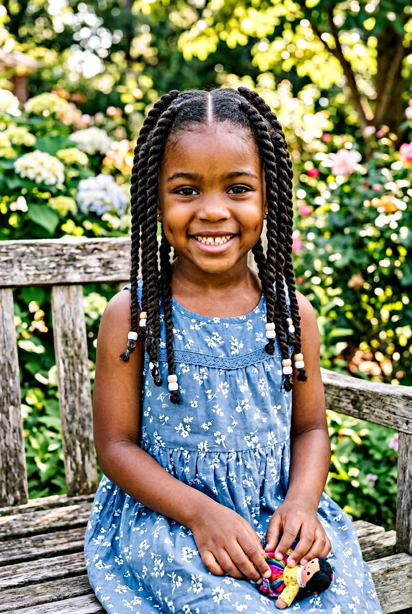 Twisted Pigtails Protective Look - 20 school protective styles for black girls - 20 school protective styles for black girls