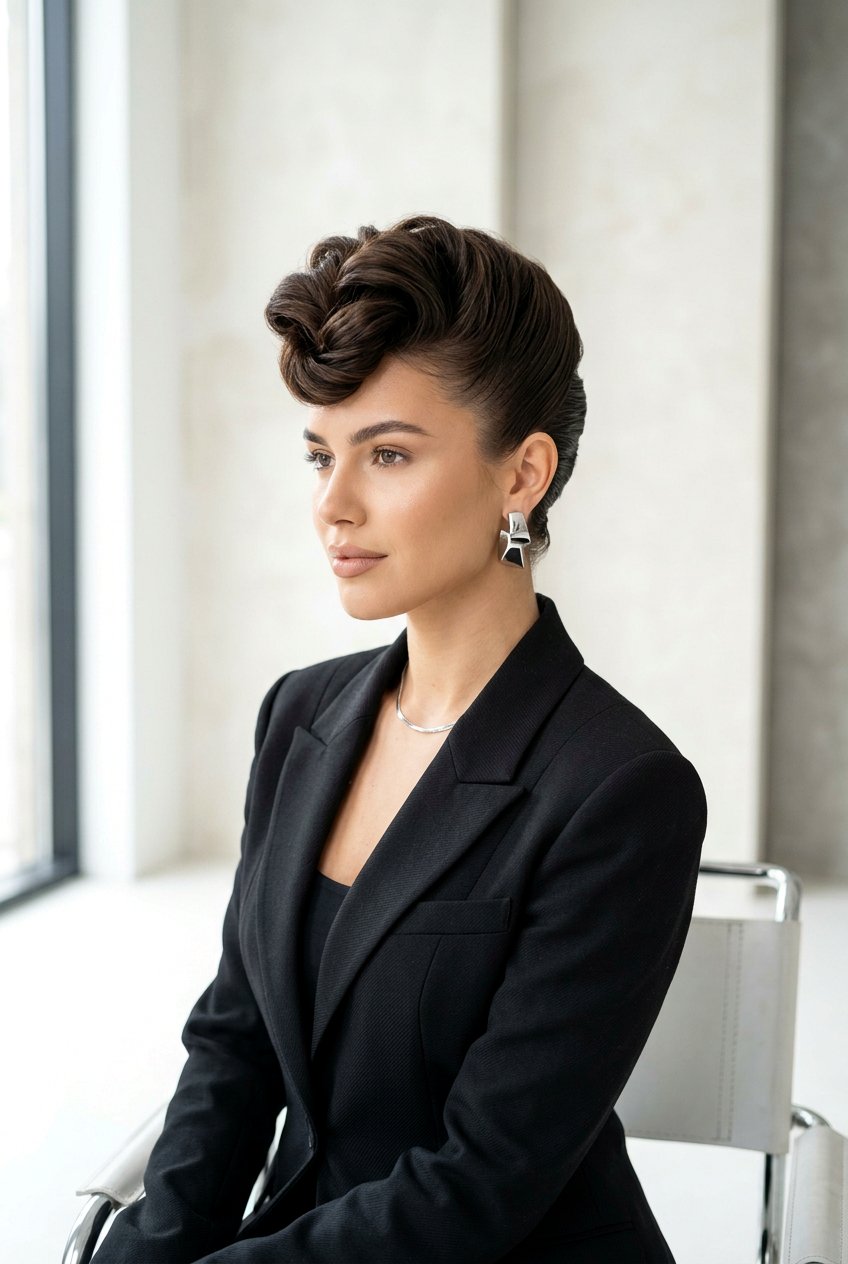 Twisted Pompadour - 20 natural hair updo with twists - 20 natural hair updo with twists