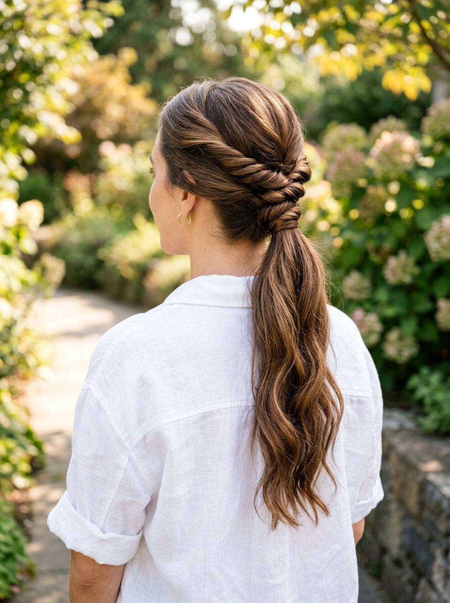 Twisted Ponytail - 20 vacation hairstyle for humid weather - 20 vacation hairstyle for humid weather