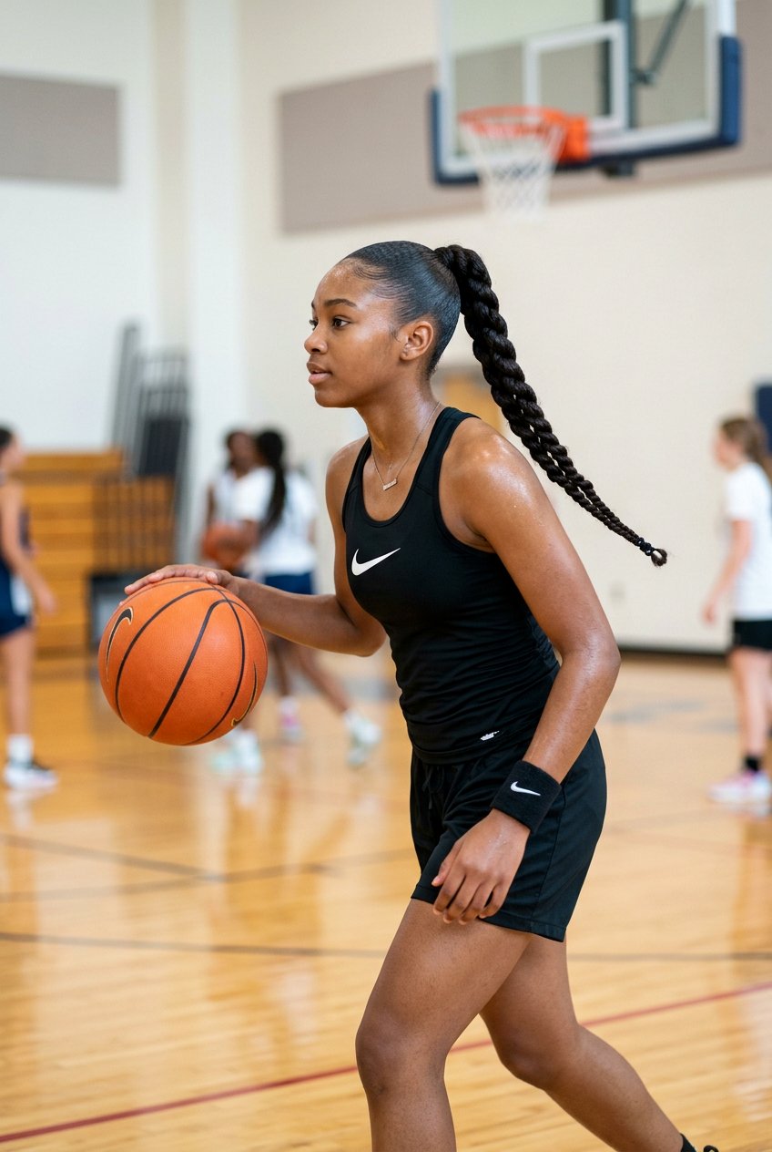 Twisted Ponytail Basketball Hairstyle For Girls - 20 basketball hairstyles for girls - 20 basketball hairstyles for girls