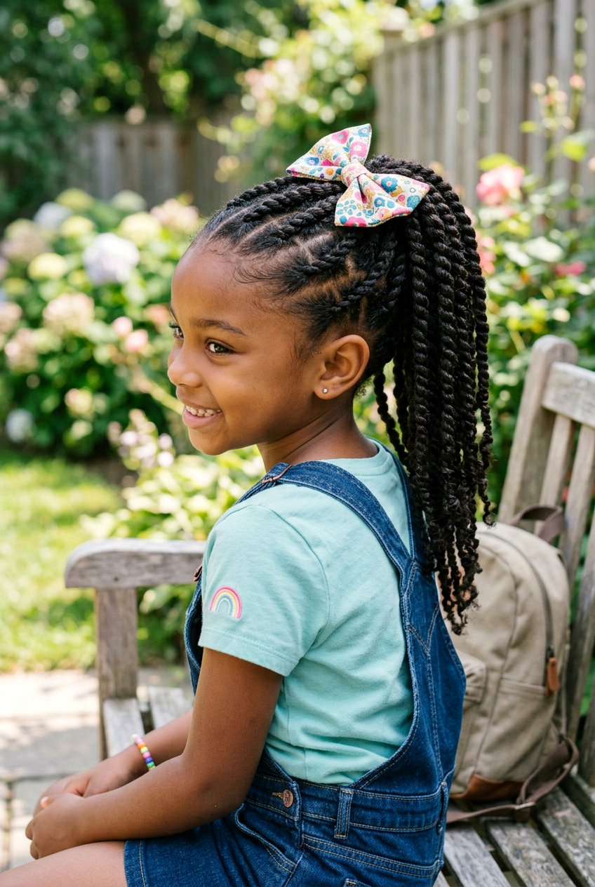 Twisted Ponytail Braids for Little Girls - 20 twist braids for little girls - 20 twist braids for little girls