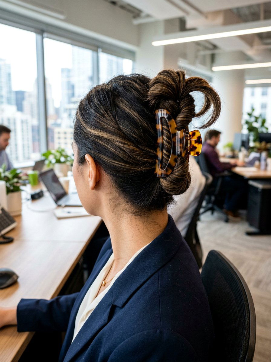 Twisted Ponytail With Claw Clip - 20 claw clip twist for shoulder length hair - 20 claw clip twist for shoulder length hair