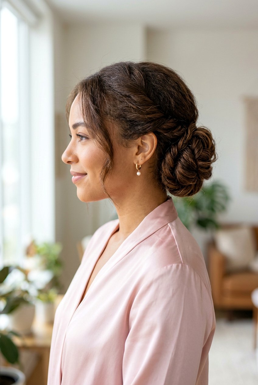 Twisted Side Bun - 20 easy corporate hairstyle for long hair - 20 easy corporate hairstyle for long hair