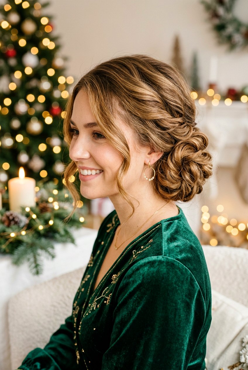 Twisted Side Bun Updo - 20 formal festive updo - 20 formal festive updo