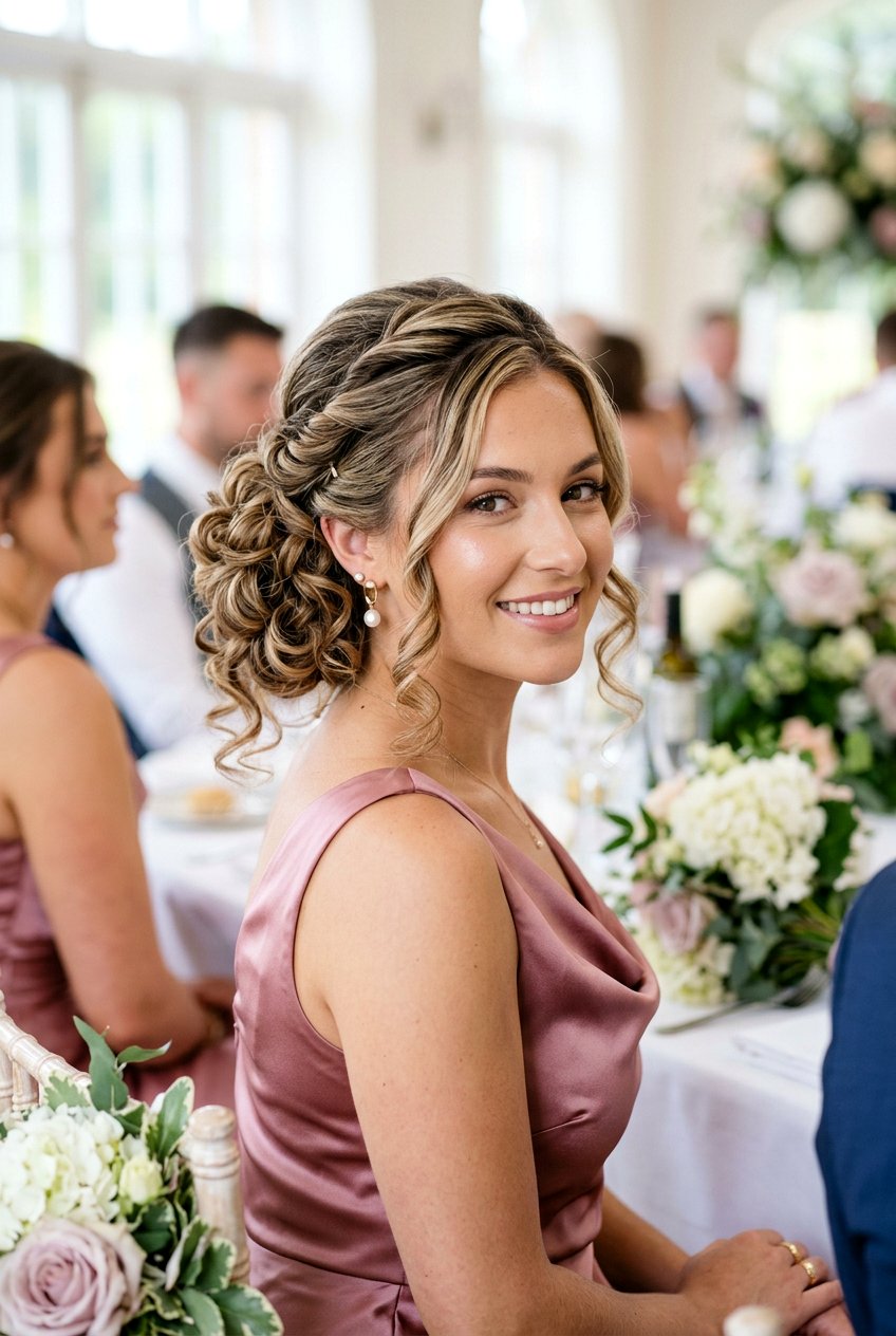 Twisted Side Bun With Curls - 20 bridesmaid side bun with curls - 20 bridesmaid side bun with curls