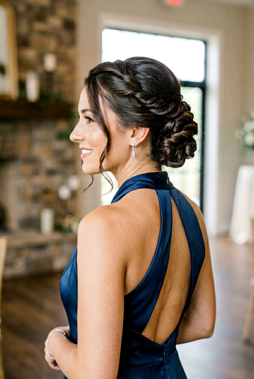Twisted Side Bun With Spiral Curls - 20 bridesmaid side bun with curls - 20 bridesmaid side bun with curls